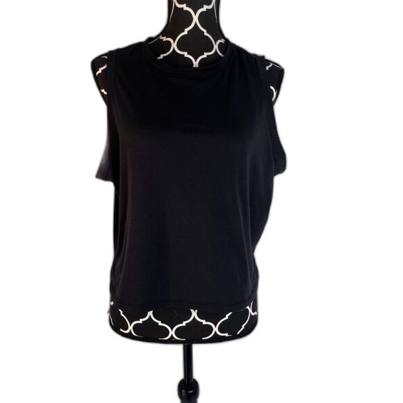All in Motion NWT Black Cropped Active Basic Tank Athletic Activewear Sz Large - Picture 1 of 7